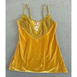 Savage X Fenti Babydoll Cami Top Velvet Butter Yellow Deep V Babydoll